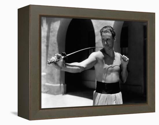 Errol Flynn, 1935-null-Framed Premier Image Canvas