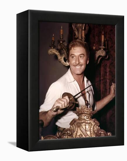 Errol Flynn AGAINST ALL FLAGS, 1952 directed by GEORGE SHERMAN (photo)-null-Framed Stretched Canvas