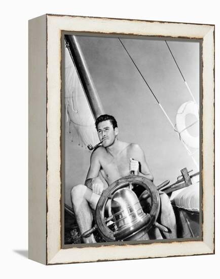 Errol Flynn Relaxing on His Yacht, October 20, 1937-null-Framed Stretched Canvas