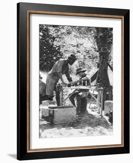 Errol Hinds and Julius Mapata, Livingstone to Broken Hill, Northern Rhodesia, 1925-Thomas A Glover-Framed Giclee Print