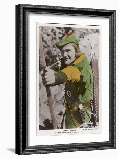 Erroll Flynn in "The Adventures of Robin Hood" 1938-null-Framed Premium Giclee Print