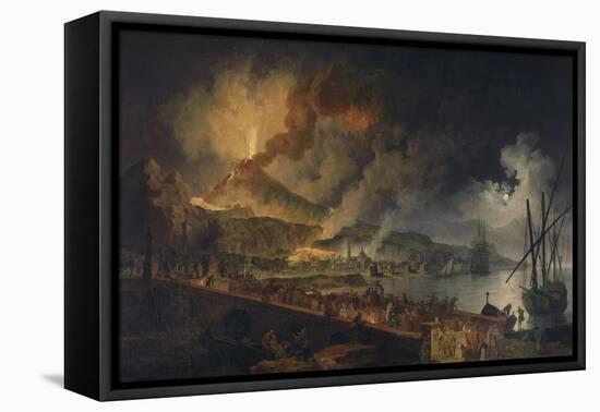 Eruption du Vésuve et vue de Portici-Pierre Jacques Volaire-Framed Premier Image Canvas