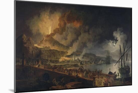 Eruption du Vésuve et vue de Portici-Pierre Jacques Volaire-Mounted Giclee Print