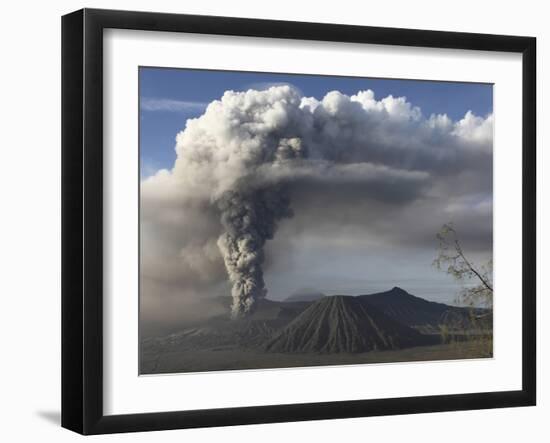 Eruption of Ash Cloud from Mount Bromo Volcano, Tengger Caldera, Java, Indonesia-Stocktrek Images-Framed Photographic Print