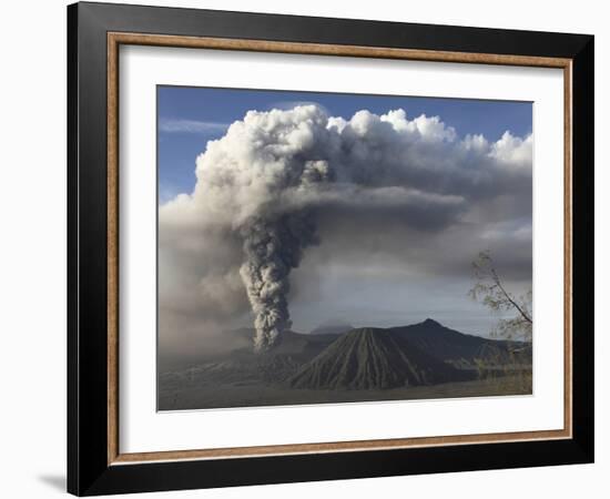 Eruption of Ash Cloud from Mount Bromo Volcano, Tengger Caldera, Java, Indonesia-Stocktrek Images-Framed Photographic Print