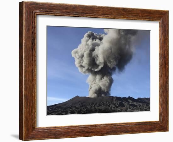 Eruption of Ash Cloud from Mount Bromo Volcano, Tengger Caldera, Java, Indonesia-Stocktrek Images-Framed Photographic Print