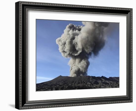 Eruption of Ash Cloud from Mount Bromo Volcano, Tengger Caldera, Java, Indonesia-Stocktrek Images-Framed Photographic Print