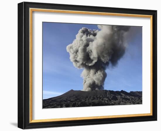 Eruption of Ash Cloud from Mount Bromo Volcano, Tengger Caldera, Java, Indonesia-Stocktrek Images-Framed Photographic Print