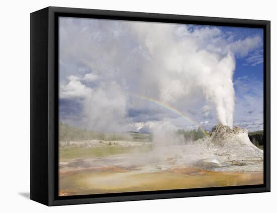 Eruption of Castle, Upper Geyser Basin, Yellowstone National Park, Wyoming, USA-Neale Clarke-Framed Premier Image Canvas