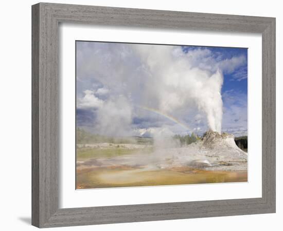 Eruption of Castle, Upper Geyser Basin, Yellowstone National Park, Wyoming, USA-Neale Clarke-Framed Photographic Print