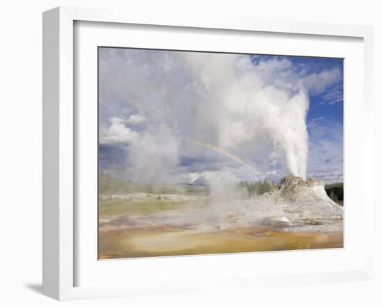 Eruption of Castle, Upper Geyser Basin, Yellowstone National Park, Wyoming, USA-Neale Clarke-Framed Photographic Print