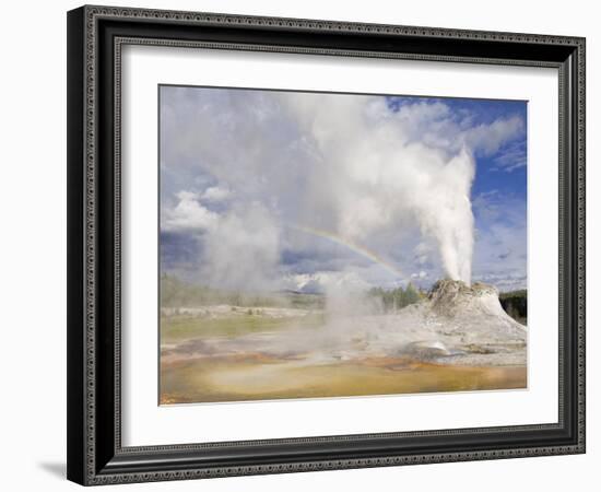 Eruption of Castle, Upper Geyser Basin, Yellowstone National Park, Wyoming, USA-Neale Clarke-Framed Photographic Print