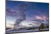 Eruption of Old Faithful Geyser after Sunset. Yellowstone National Park, Wyoming.-Tom Norring-Mounted Photographic Print