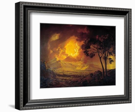 Eruption of the Vesuva with the Head of Saint January Door in Procession Painting by Joseph Wright-Joseph Wright of Derby-Framed Giclee Print