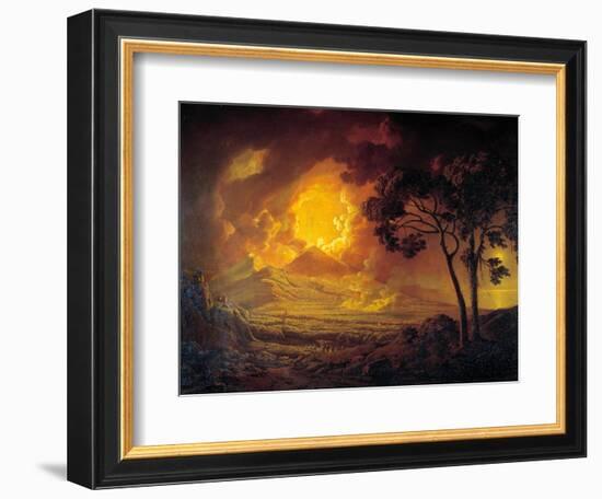 Eruption of the Vesuva with the Head of Saint January Door in Procession Painting by Joseph Wright-Joseph Wright of Derby-Framed Giclee Print