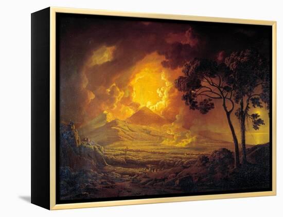 Eruption of the Vesuva with the Head of Saint January Door in Procession Painting by Joseph Wright-Joseph Wright of Derby-Framed Premier Image Canvas