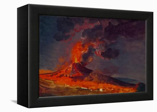 Eruption of Vesuvius.-Joseph Wright of Derby-Framed Premier Image Canvas