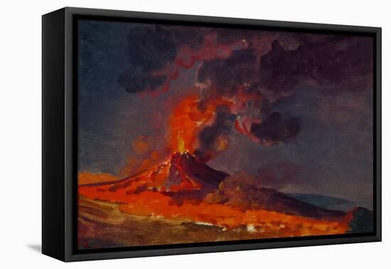 Eruption of Vesuvius.-Joseph Wright of Derby-Framed Premier Image Canvas