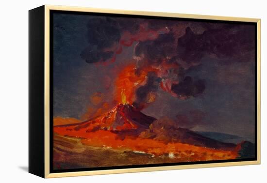 Eruption of Vesuvius.-Joseph Wright of Derby-Framed Premier Image Canvas