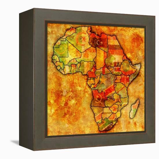 Erytrea on Actual Map of Africa-michal812-Framed Stretched Canvas