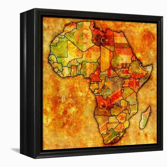 Erytrea on Actual Map of Africa-michal812-Framed Stretched Canvas