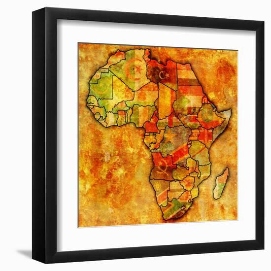 Erytrea on Actual Map of Africa-michal812-Framed Art Print