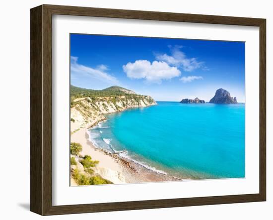 Es Vedra Island of Ibiza View from Cala D Hort in Balearic Islands-Natureworld-Framed Photographic Print