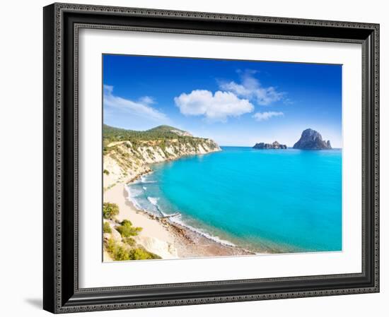 Es Vedra Island of Ibiza View from Cala D Hort in Balearic Islands-Natureworld-Framed Photographic Print