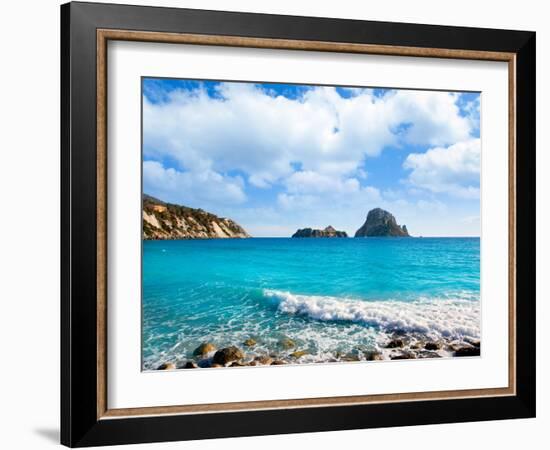Es Vedra Island of Ibiza View from Cala D Hort in Balearic Islands-Natureworld-Framed Photographic Print