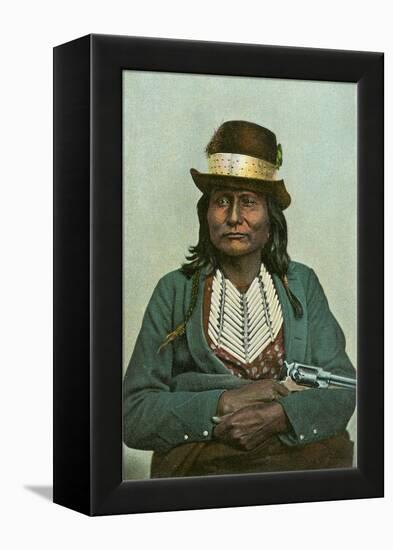 Esa-Ton-Yett, Comanche with Six-Shooter-null-Framed Stretched Canvas