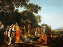 A Wooded Landscape with Travellers on a Track, 1624 (Oil on Panel)-Esaias I van de Velde-Giclee Print