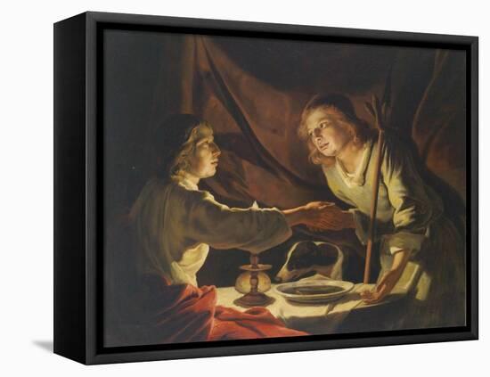Esau and Jacob-Matthias Stomer-Framed Premier Image Canvas
