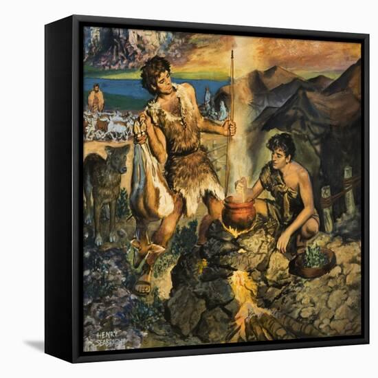 Esau Sells His Birthright-Harry G. Seabright-Framed Premier Image Canvas