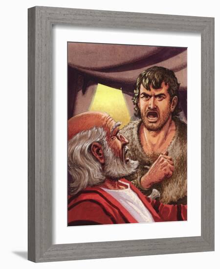 Esau with His Father Isaac-Pat Nicolle-Framed Giclee Print