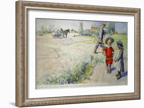 Esbjorn and the Peasant Girl-Carl Larsson-Framed Giclee Print