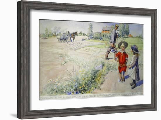 Esbjorn and the Peasant Girl-Carl Larsson-Framed Giclee Print