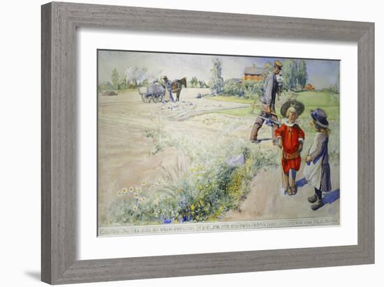 Esbjorn and the Peasant Girl-Carl Larsson-Framed Giclee Print