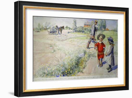 Esbjorn and the Peasant Girl-Carl Larsson-Framed Giclee Print