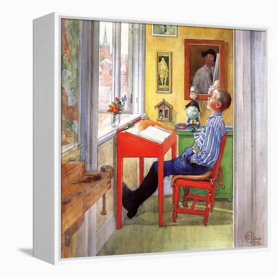 Esbjorn Doing His Homework, 1912-Carl Larsson-Framed Premier Image Canvas