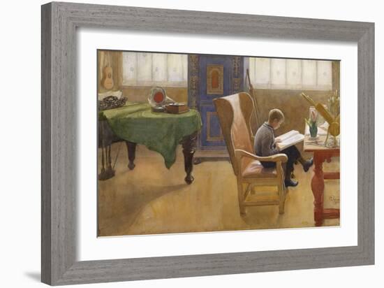 Esbjorn in the Study Corner, 1912-Carl Larsson-Framed Giclee Print