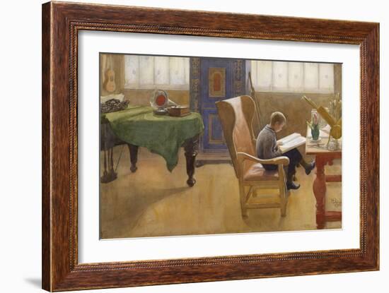 Esbjorn in the Study Corner, 1912-Carl Larsson-Framed Giclee Print