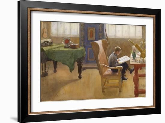 Esbjorn in the Study Corner, 1912-Carl Larsson-Framed Giclee Print