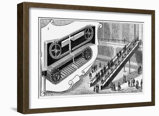 Escalator at the Pennsylvania Railroad Company's Cortland Street Station, New York, 1893-null-Framed Giclee Print