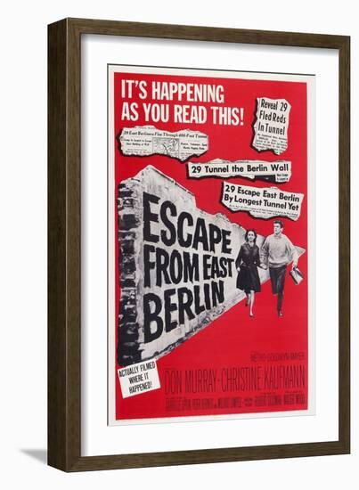 Escape from East Berlin, 1962-null-Framed Art Print