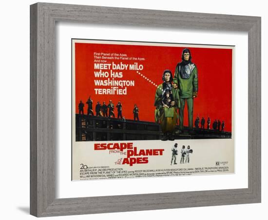 Escape From The Planet of the Apes, Kim Hunter, Roddy McDowall, 1971-null-Framed Art Print