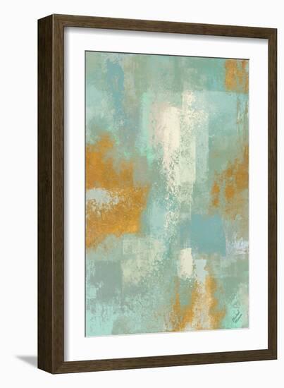 Escape into Teal Abstraction I-Michael Marcon-Framed Art Print