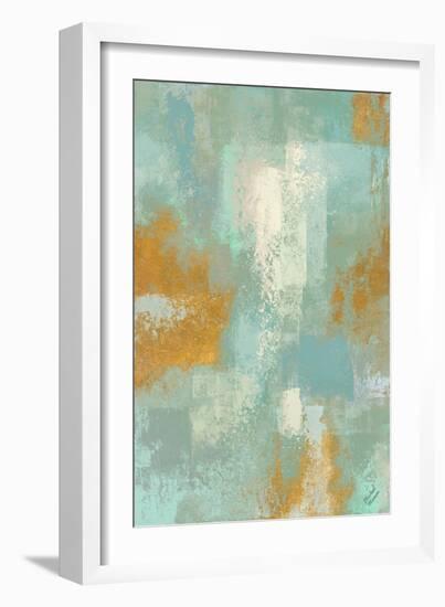 Escape into Teal Abstraction I-Michael Marcon-Framed Art Print