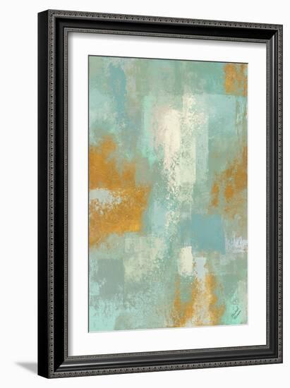 Escape into Teal Abstraction I-Michael Marcon-Framed Art Print