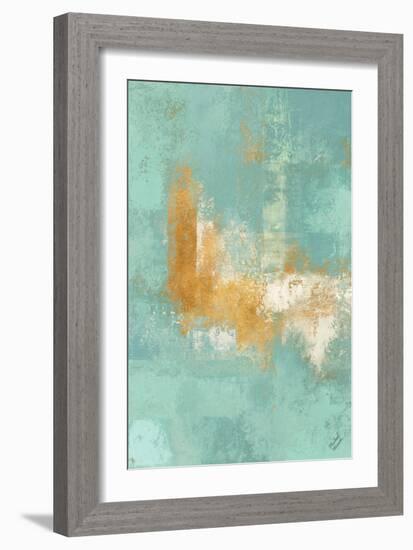 Escape into Teal Abstraction II-Michael Marcon-Framed Art Print