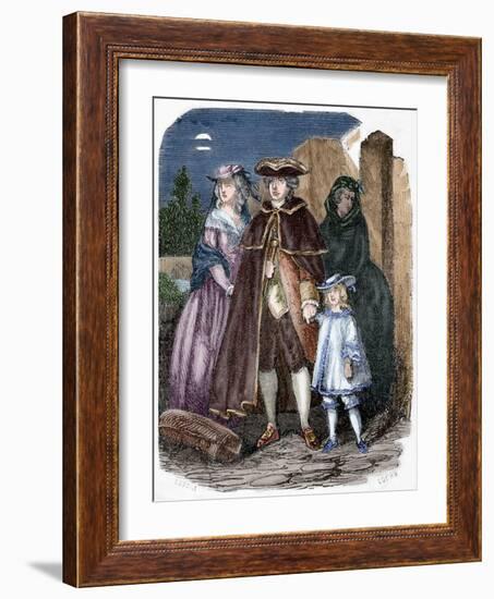 Escape of Louis XVI (1754-1793) and His Family, 1791-Louis Dupre-Framed Giclee Print